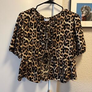 Leopard Print Lace-Up Women's Top from Nordstrom